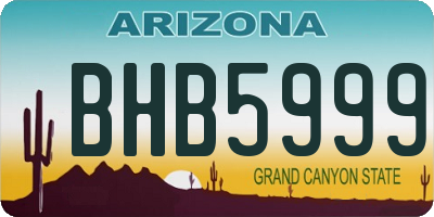 AZ license plate BHB5999