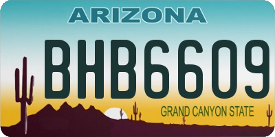 AZ license plate BHB6609