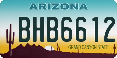 AZ license plate BHB6612