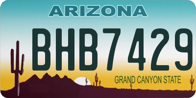 AZ license plate BHB7429