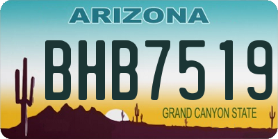 AZ license plate BHB7519