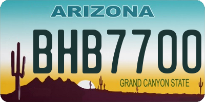 AZ license plate BHB7700