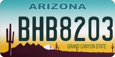 AZ license plate BHB8203