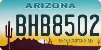 AZ license plate BHB8502