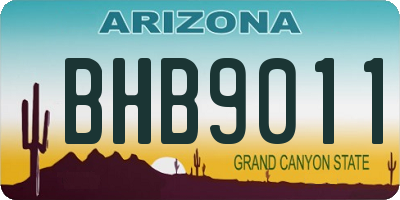 AZ license plate BHB9011