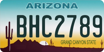 AZ license plate BHC2789