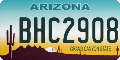 AZ license plate BHC2908