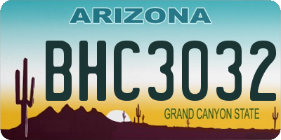 AZ license plate BHC3032