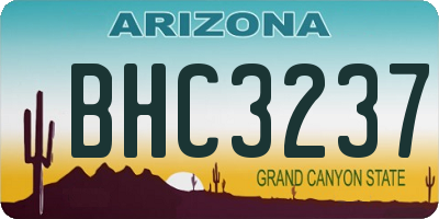 AZ license plate BHC3237