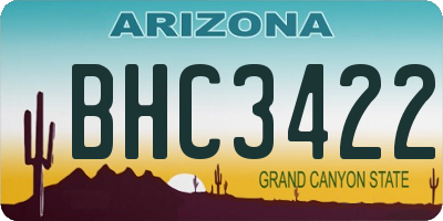 AZ license plate BHC3422