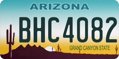 AZ license plate BHC4082