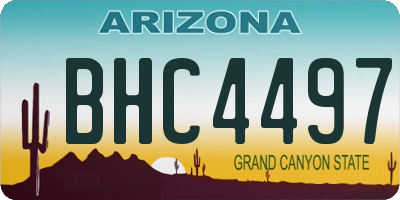 AZ license plate BHC4497