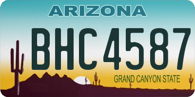 AZ license plate BHC4587