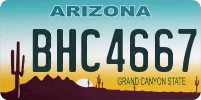 AZ license plate BHC4667