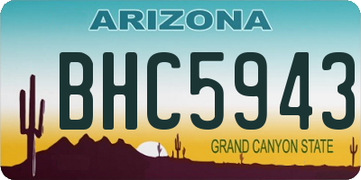 AZ license plate BHC5943
