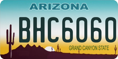 AZ license plate BHC6060