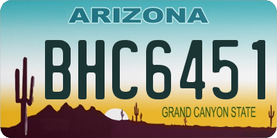 AZ license plate BHC6451