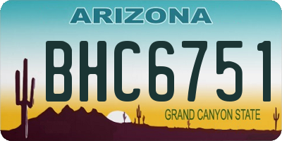 AZ license plate BHC6751