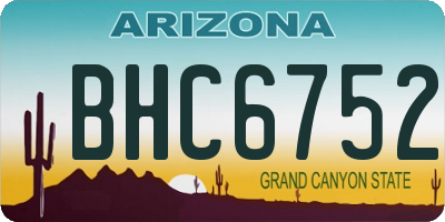 AZ license plate BHC6752