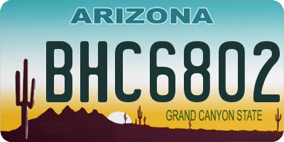 AZ license plate BHC6802