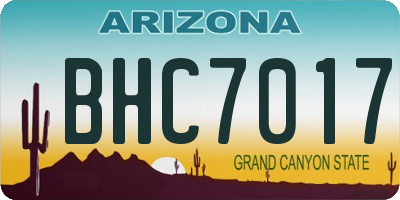 AZ license plate BHC7017