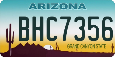 AZ license plate BHC7356