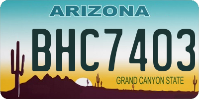 AZ license plate BHC7403