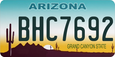 AZ license plate BHC7692