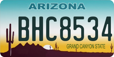 AZ license plate BHC8534