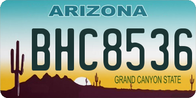 AZ license plate BHC8536