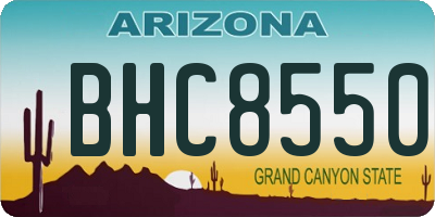 AZ license plate BHC8550