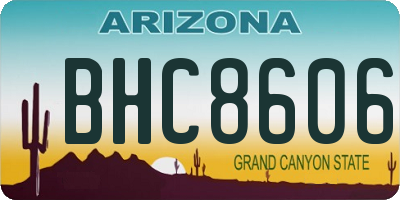 AZ license plate BHC8606
