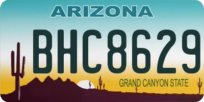 AZ license plate BHC8629