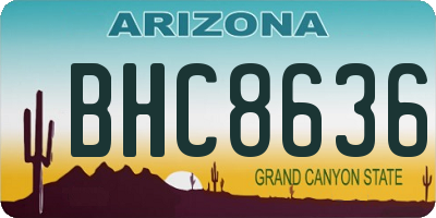 AZ license plate BHC8636