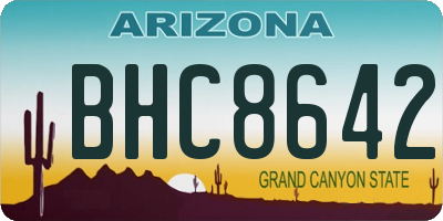 AZ license plate BHC8642