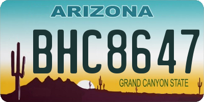 AZ license plate BHC8647
