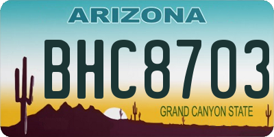 AZ license plate BHC8703