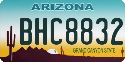 AZ license plate BHC8832