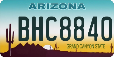 AZ license plate BHC8840