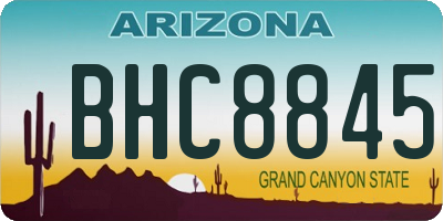 AZ license plate BHC8845