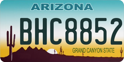 AZ license plate BHC8852