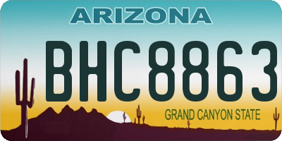 AZ license plate BHC8863