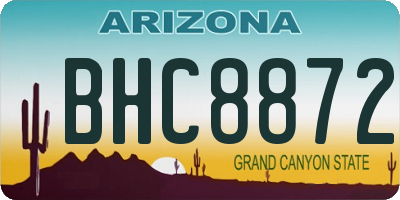 AZ license plate BHC8872
