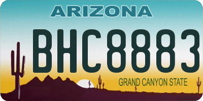 AZ license plate BHC8883