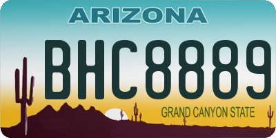 AZ license plate BHC8889