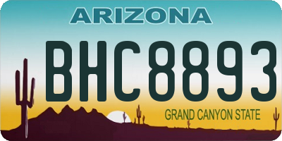 AZ license plate BHC8893