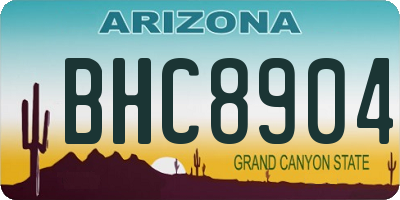 AZ license plate BHC8904