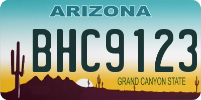 AZ license plate BHC9123