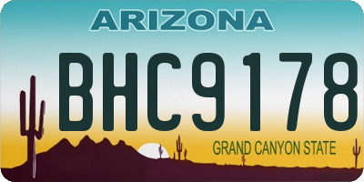 AZ license plate BHC9178