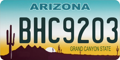 AZ license plate BHC9203